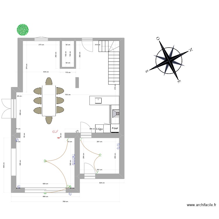 plan extension ELEC. Plan de 3 pièces et 73 m2