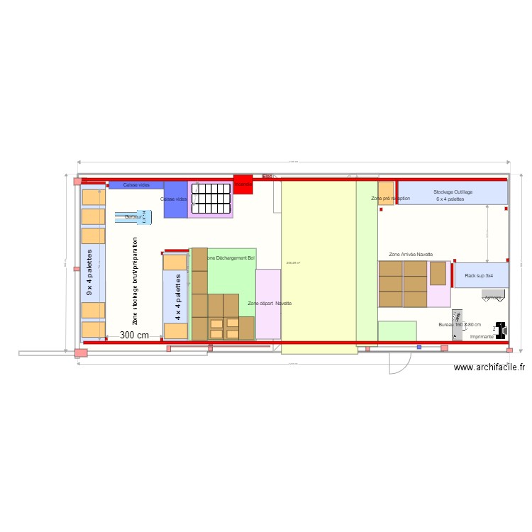 Réception UAP3 v11. Plan de 1 pièce et 206 m2