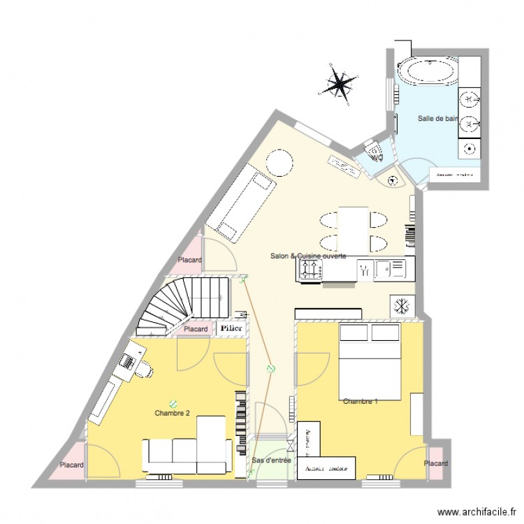 Appartement aménagé. Plan de 0 pièce et 0 m2