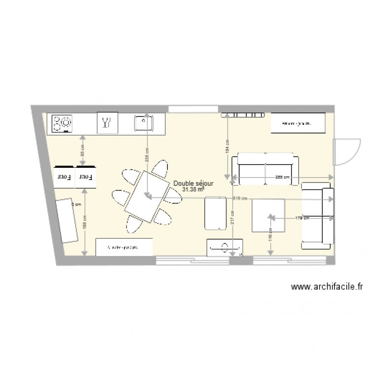 double sejour cotes eclairage . Plan de 0 pièce et 0 m2