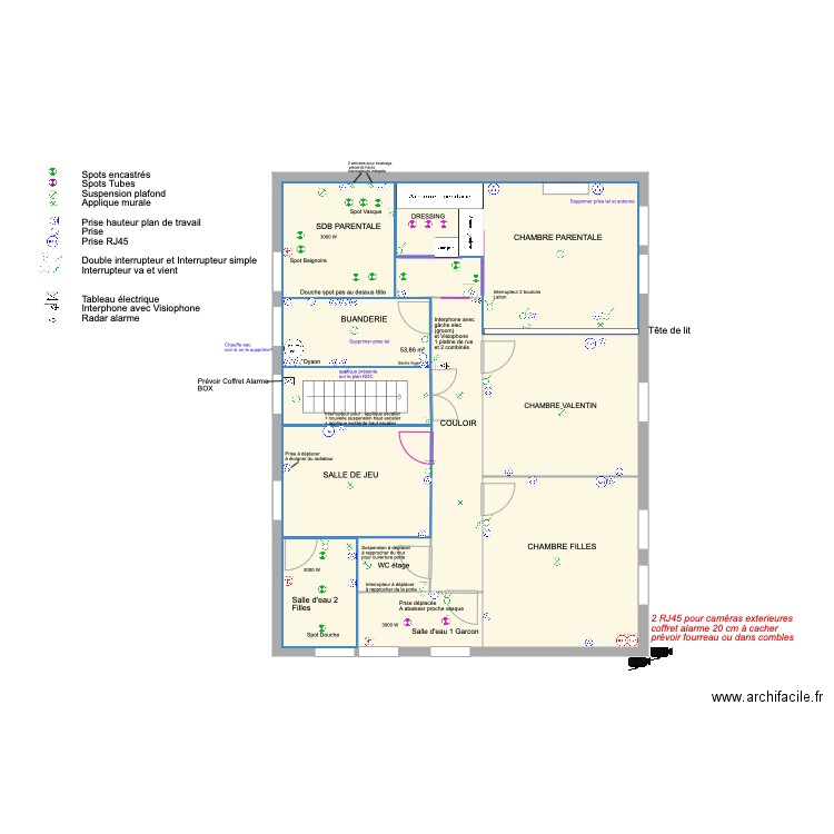 Plan electrique R1. Plan de 0 pièce et 0 m2