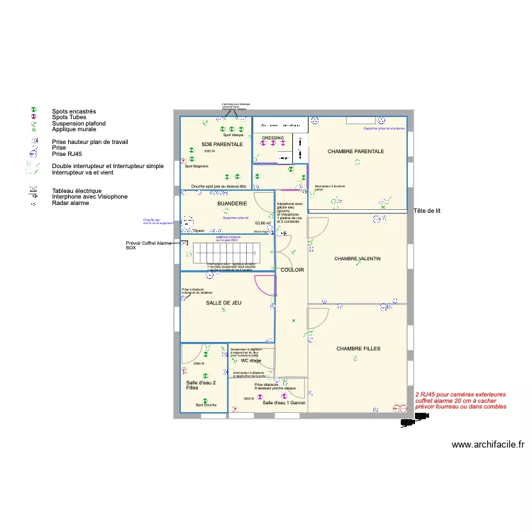 Plan electrique R1. Plan de 