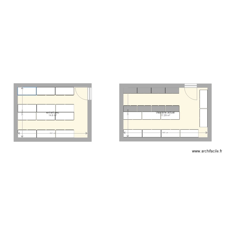 plan vestiaire option B. Plan de 0 pièce et 0 m2