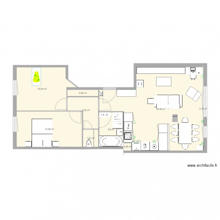 plan appartement 61 m2