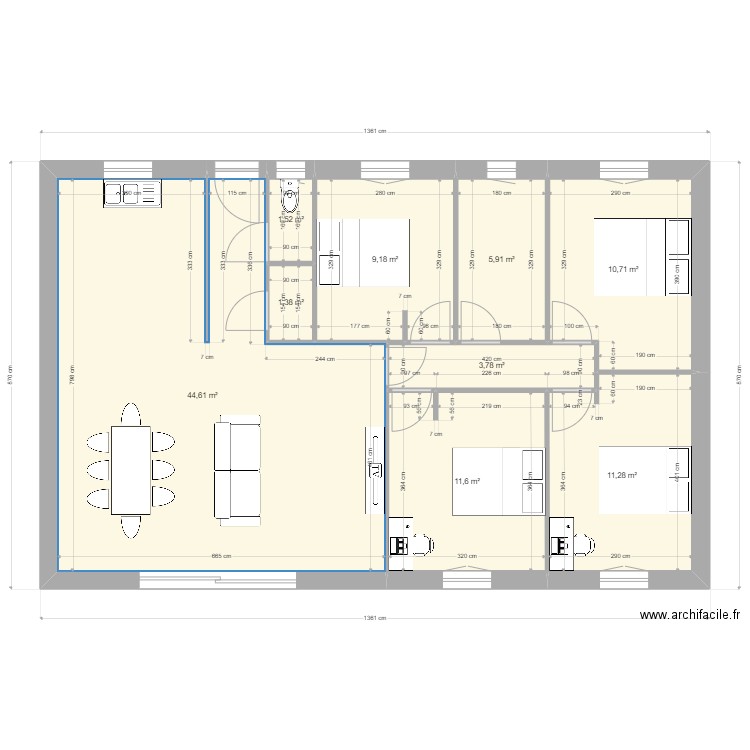 plan origine maison manon. Plan de 9 pièces et 100 m2