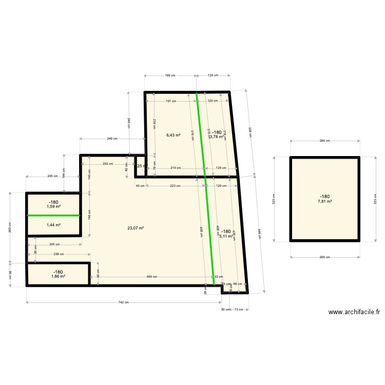 Gémare. Plan de 9 pièces et 51 m2