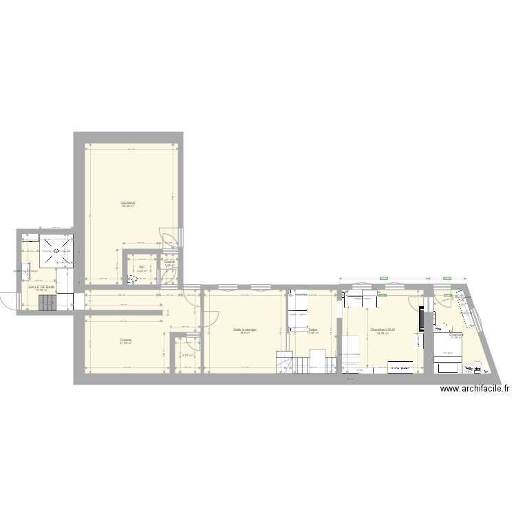 maison. Plan de 10 pièces et 128 m2