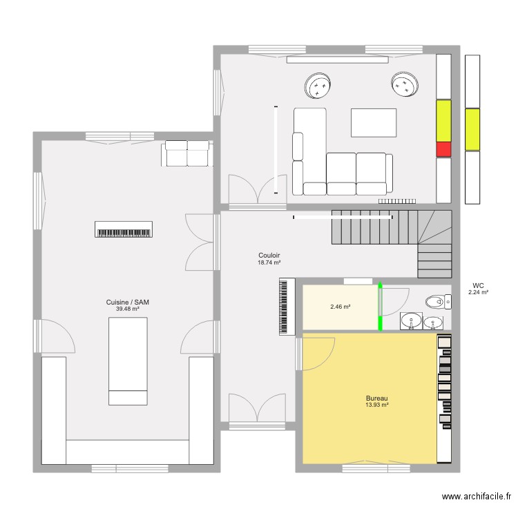 RDC Cheminée. Plan de 0 pièce et 0 m2