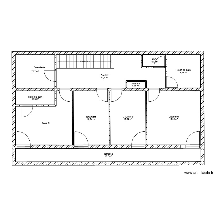 villa 4. Plan de 11 pièces et 101 m2