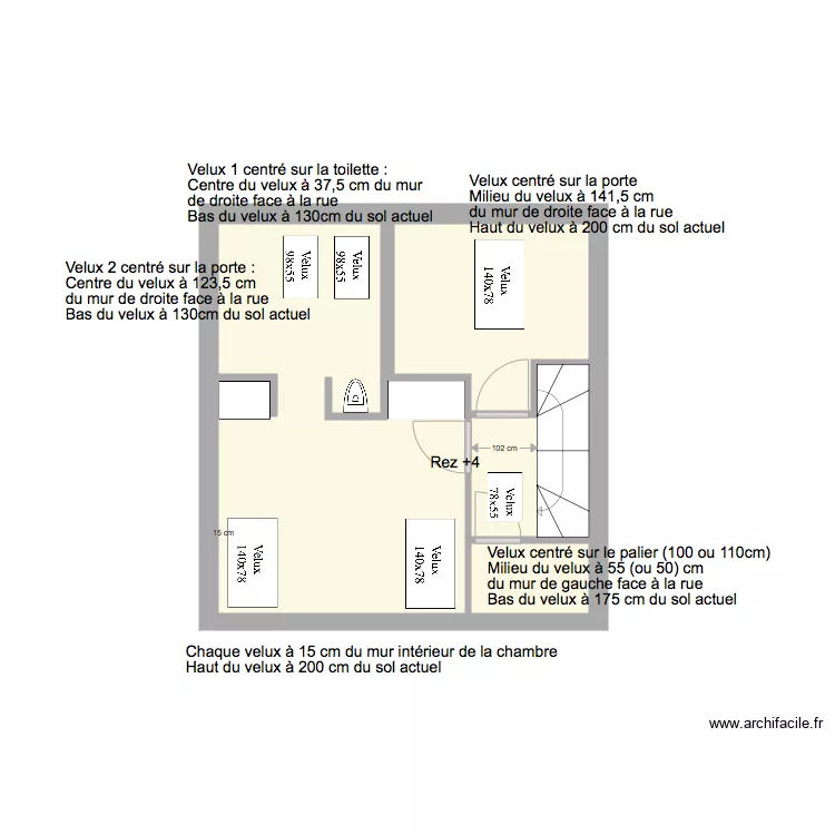 Marie Jos&eacute; Rez4 emplacement velux via int&eacute;rieur. Plan de 0 pièce et 0 m2