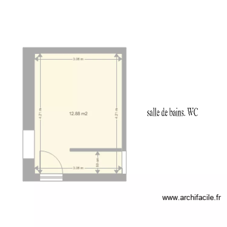 salle de bains. Plan de 