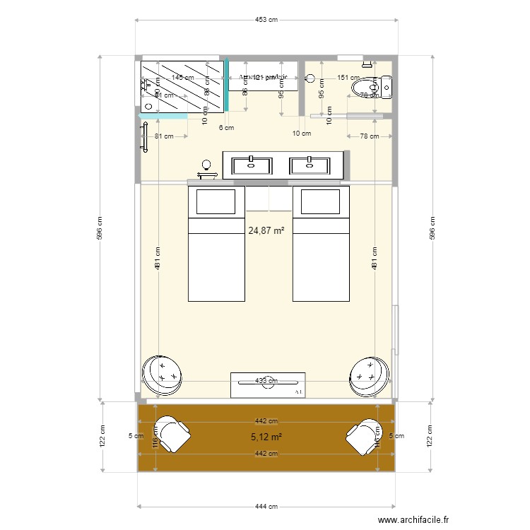 Bungalow con terraza opcion 2. Plan de 0 pièce et 0 m2