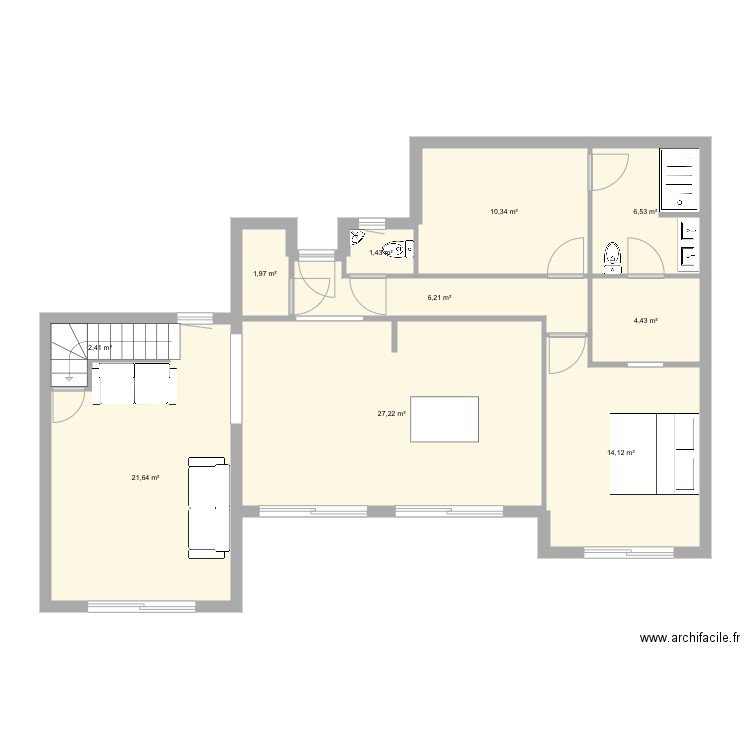 Maison etage 110m2. Plan de 0 pièce et 0 m2