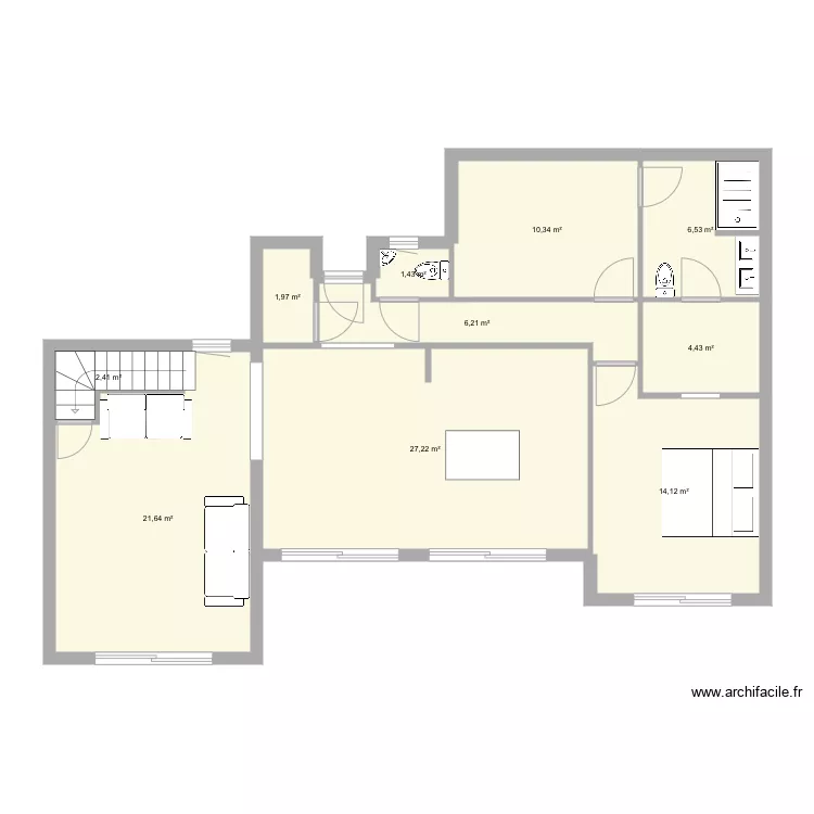 Maison etage 110m2. Plan de 