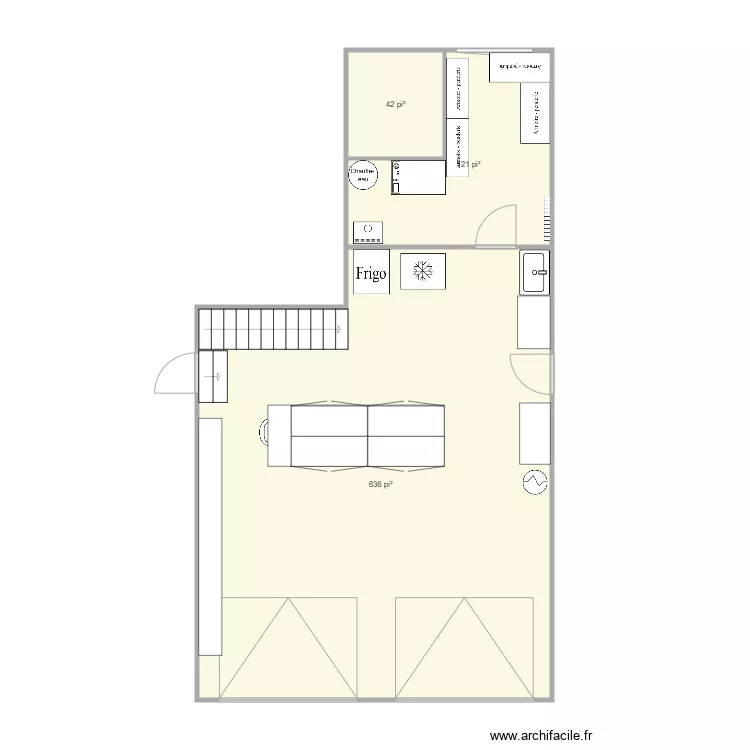 salle de bain. Plan de 3  et 74 m²