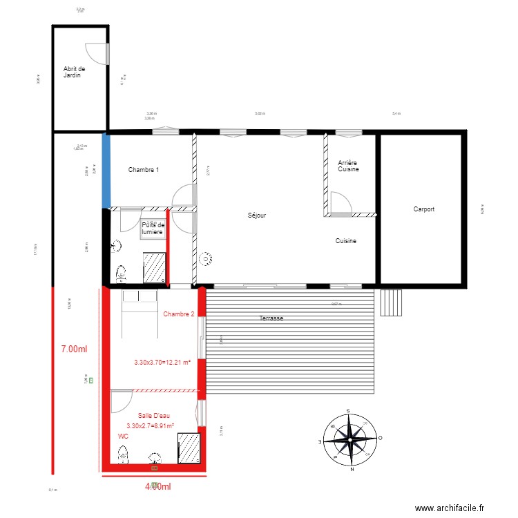 Lidy existant et Projet Nouveau . Plan de 0 pièce et 0 m2