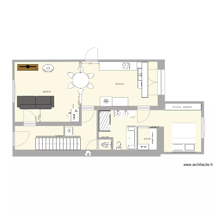 appart rdc croisette sdb 4. Plan de 