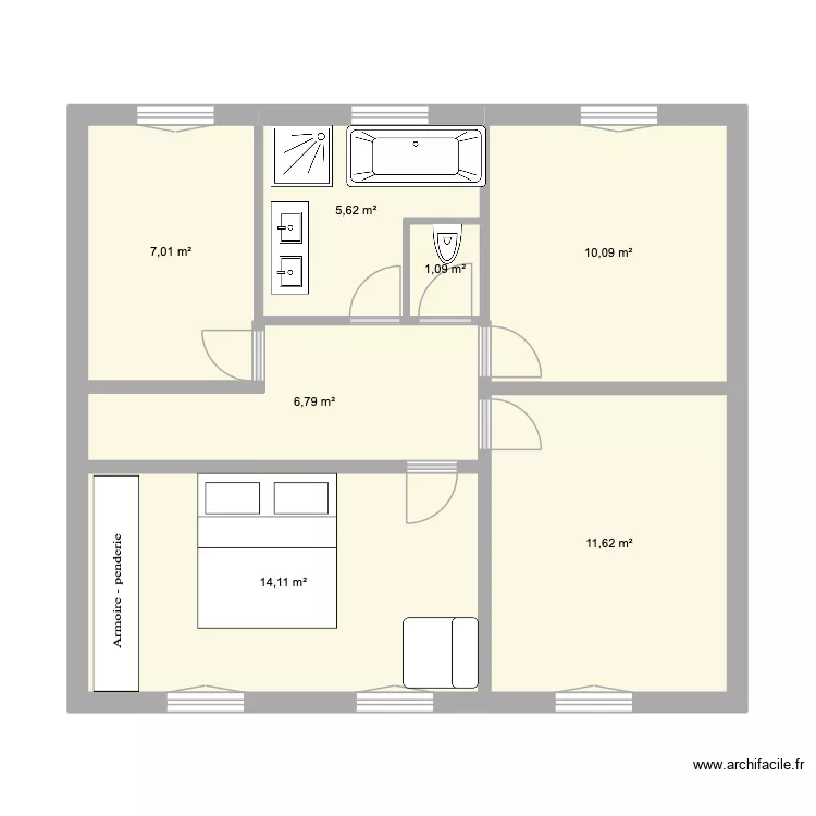 Etage. Plan de 7 et 56 m² Etage. Plan de 7 et 56 m²