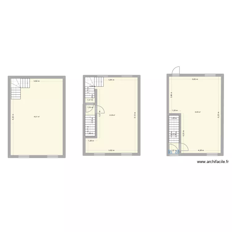 rouillas rdc. Plan de 4  et 135 m²