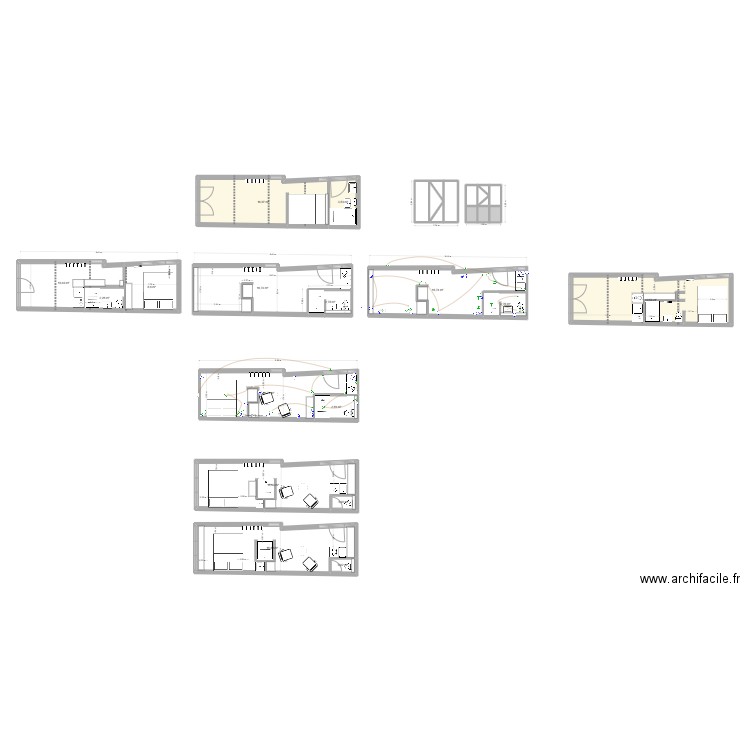 Dillard 2. Plan de 26 pièces et 165 m2