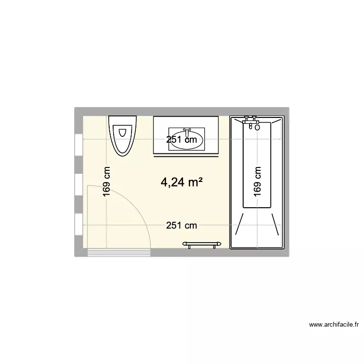 Salle de bain. Plan de 