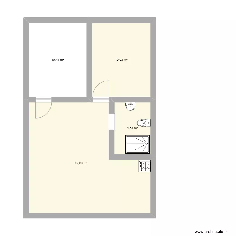 Maison plein pied. Plan de 4 et 53 m² Maison plein pied. Plan de 4 et 53 m²