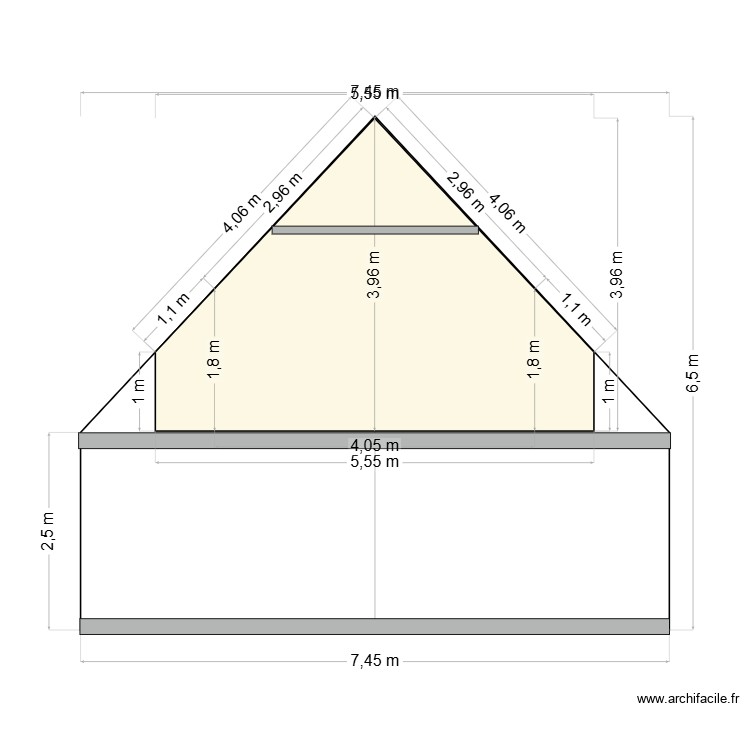 coupe 1. Plan de 0 pièce et 0 m2