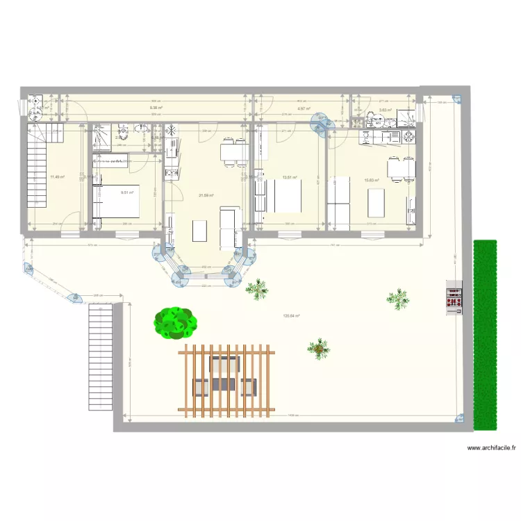 AIGUILHE 2 T2 RDC JARDIN. Plan de 