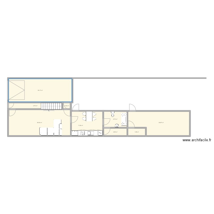 SORAYA RDC. Plan de 9 pièces et 97 m2