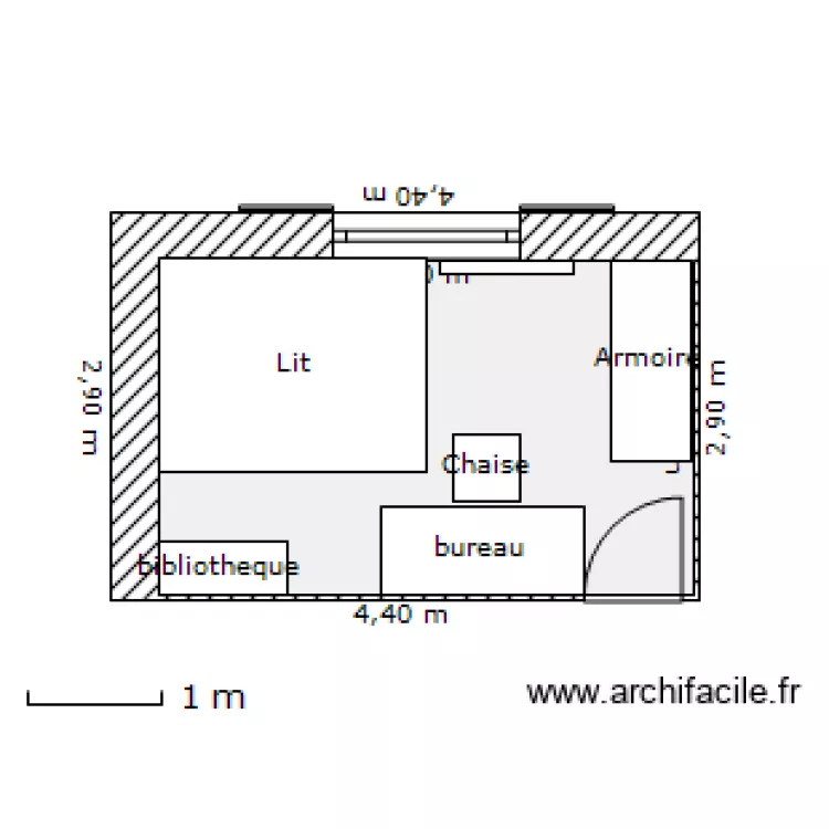 Chambre C&eacute;dric 2. Plan de 