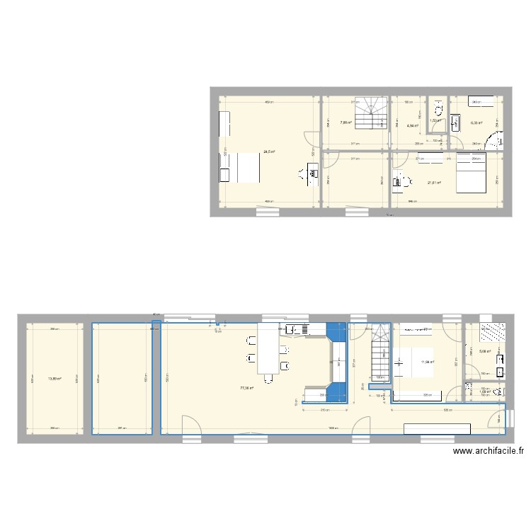 Les Rairies Etg Rdc. Plan de 11 pièces et 177 m2