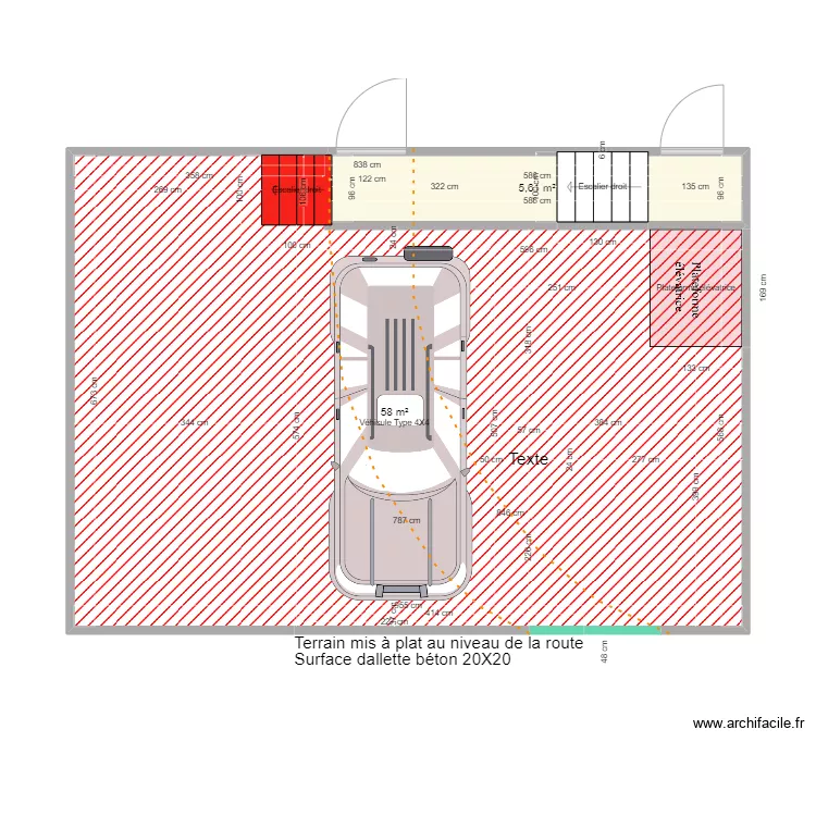 acc&egrave;s maison. Plan de 