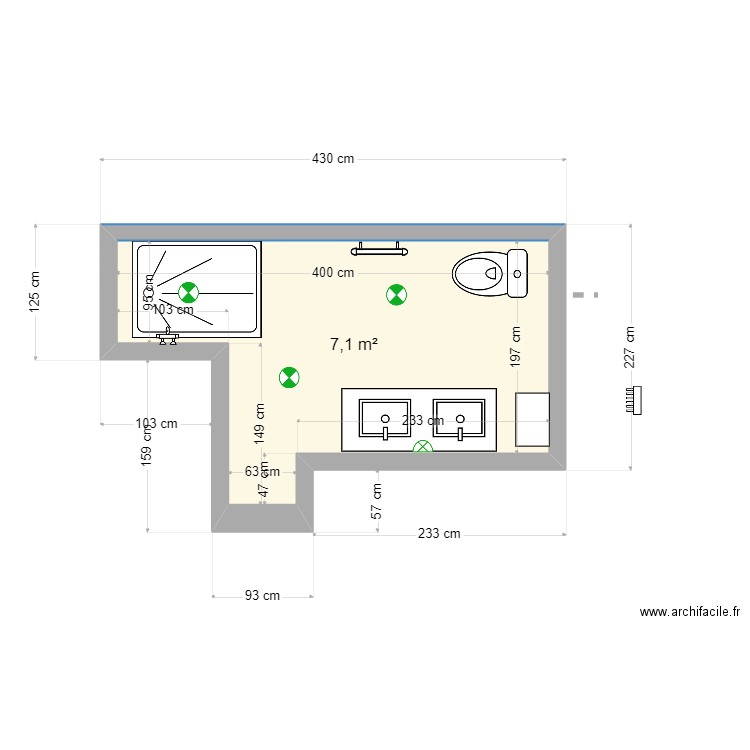 SdB Gilles V05. Plan de 1 pièce et 7 m2