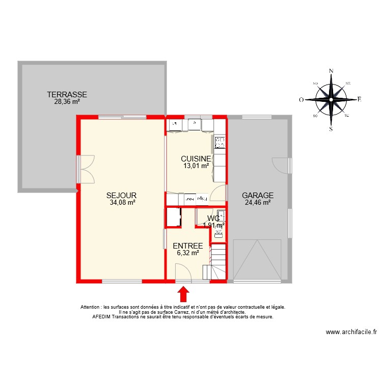 BI 8200 RDC. Plan de 9 pièces et 110 m2