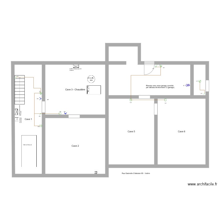 Caves Vedrin électricité. Plan de 0 pièce et 0 m2