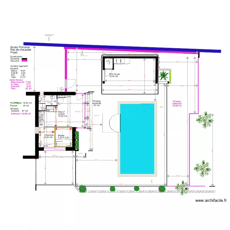 Studio Picholine Projet  08 18 Mezza. Plan de 