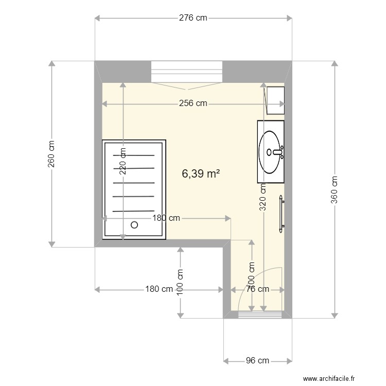 CHOLEWA . Plan de 1 pièce et 6 m2