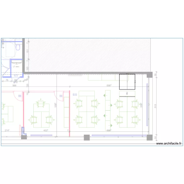 delbert bureau B10. Plan de 