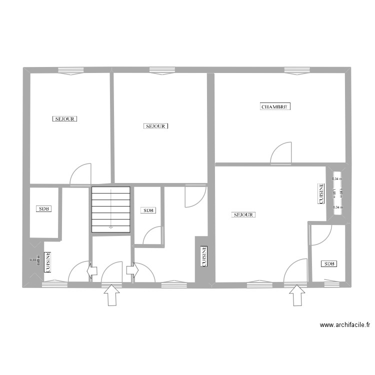 PLAN LA BOUCHERIE. Plan de 2 pièces et 1 m2
