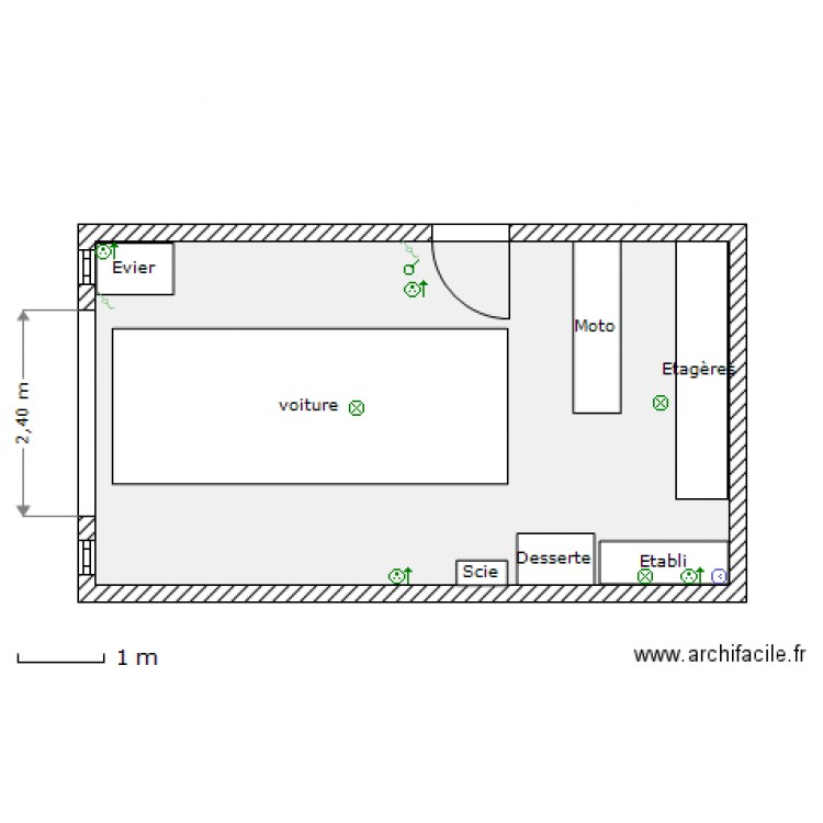 Garage 4x7,37m 29,5m². Plan de 0 pièce et 0 m2