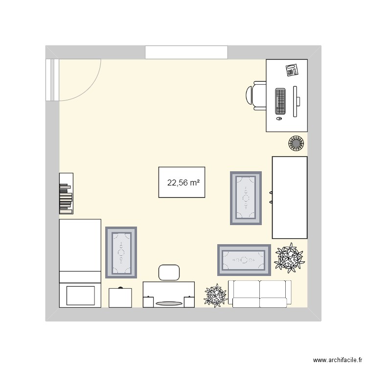 Chambre Mayssam 2. Plan de 1 pièce et 23 m2