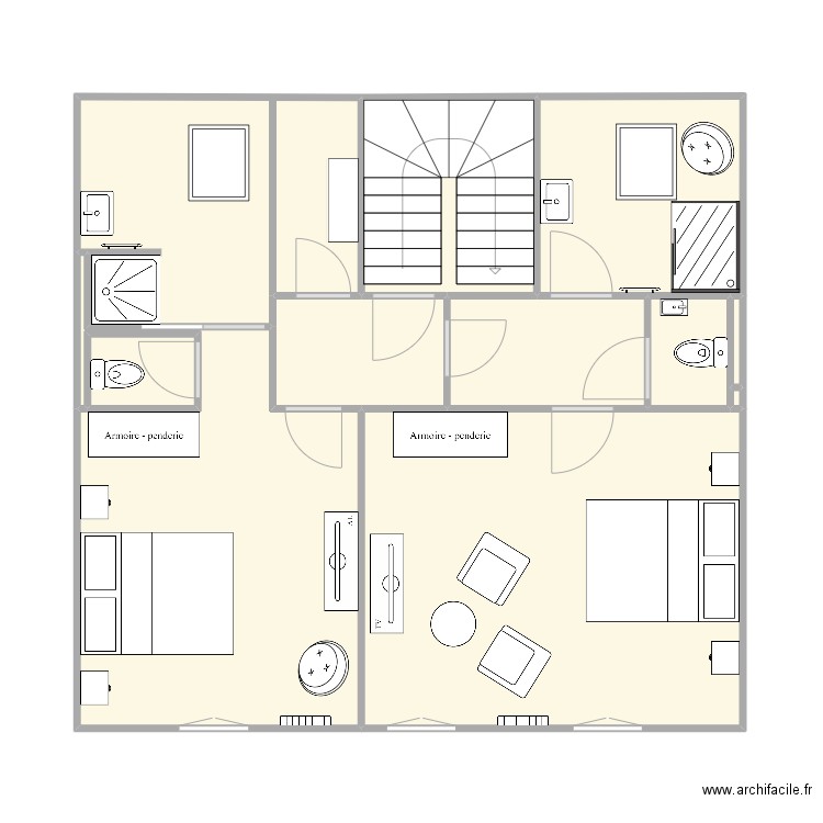 Dubessay 2eme etage 1. Plan de 11 pièces et 67 m2