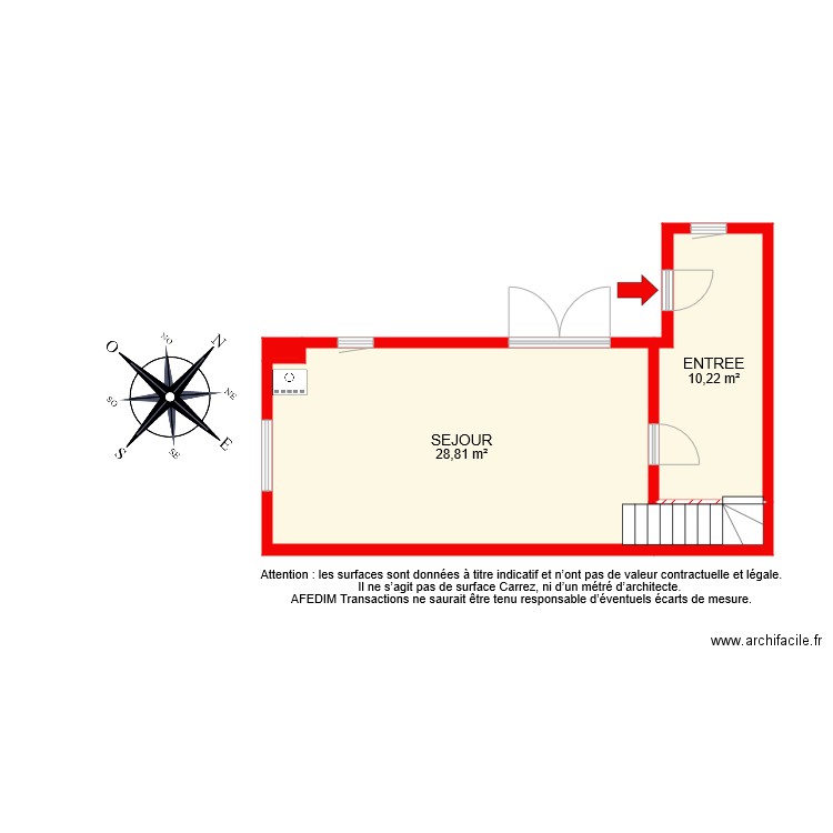 BI 8381 DEPENDANCE . Plan de 4 pièces et 41 m2