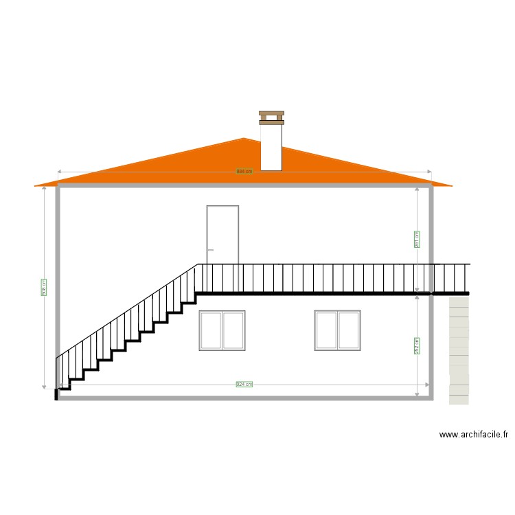 Facade ouest AVT. Plan de 0 pièce et 0 m2