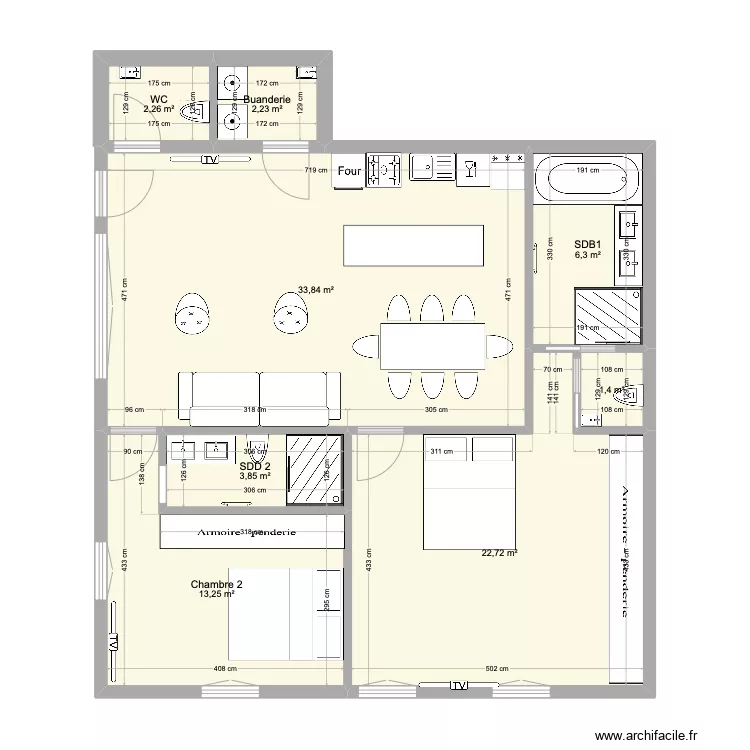 Olivet RDC am&eacute;nag&eacute;. Plan de 