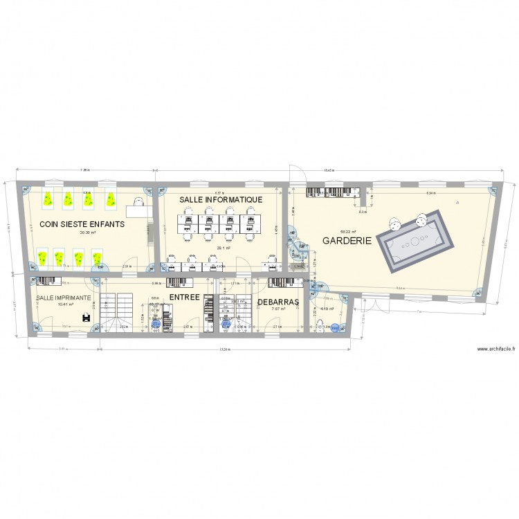 PLAN RDC SACRE COEUR ETAT INITIAL PLAN 1. Plan de 0 pièce et 0 m2