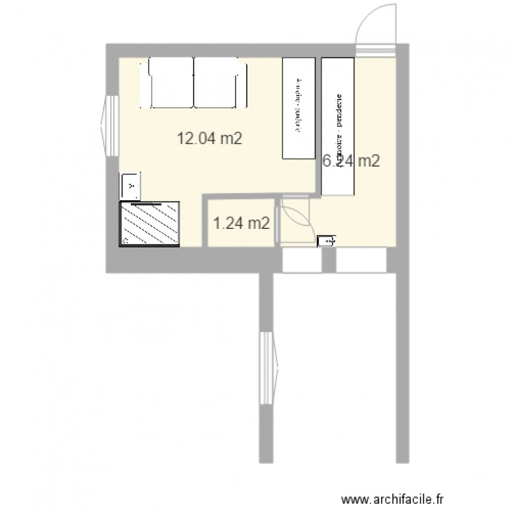 Chambre Ami Bellecour Variante 3. Plan de 0 pièce et 0 m2