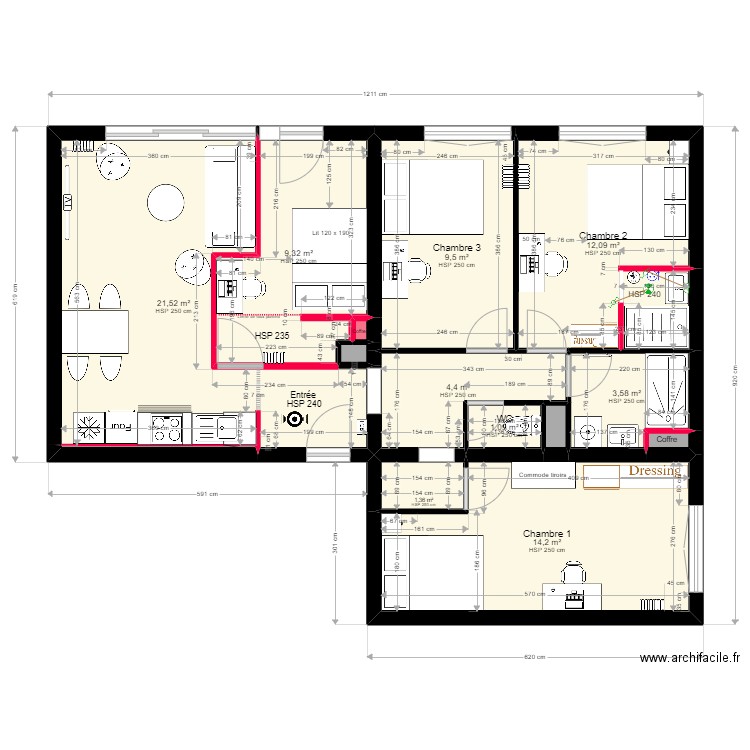 30 Cours de Bilbao - Projet revu. Plan de 0 pièce et 0 m2