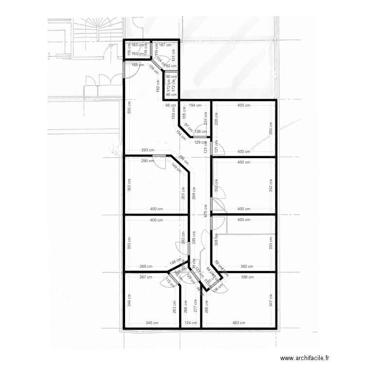 v398 - 3ème étage - lot 10. Plan de 13 pièces et 143 m2