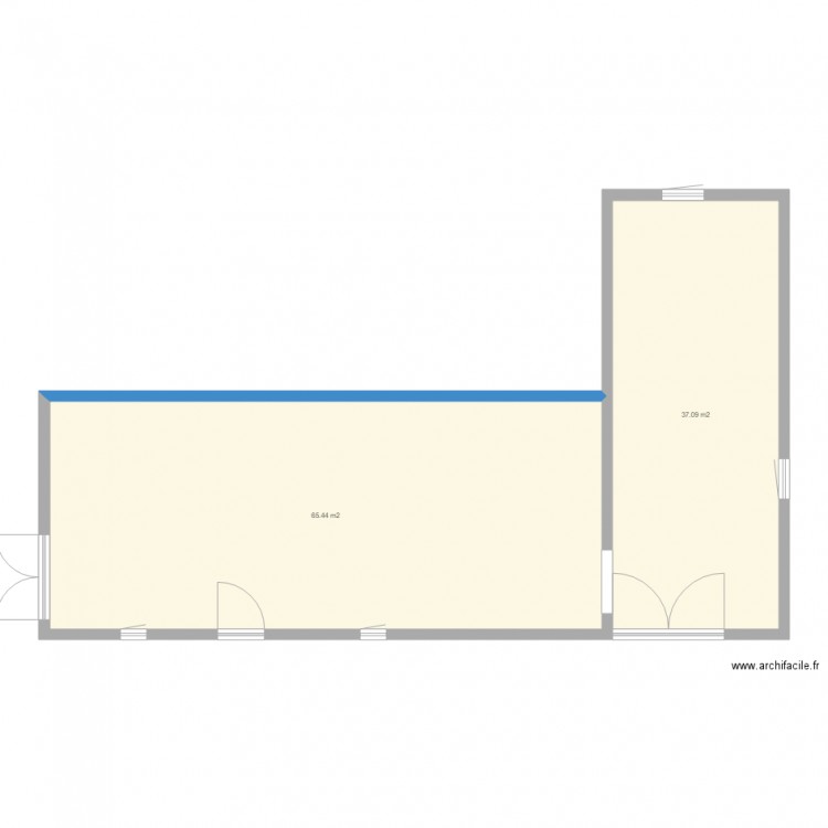 CAUSSADE. Plan de 2 pièces et 103 m2